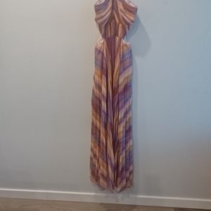 AMUR Pastel colors, (lilac, pink, yellow)neat pleated dress. Thin neck straps.